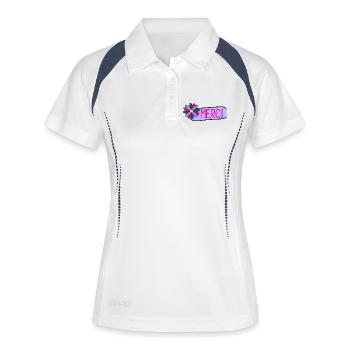 MERCI. MAÎTRESSE. MAÎTRE. MERCI MAÎTRESSE - Polo respirant Femme - blanc/marine - Devant