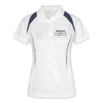 Fehmarn - Frauen Polo atmungsaktiv - Weiß/Navy - Vorne