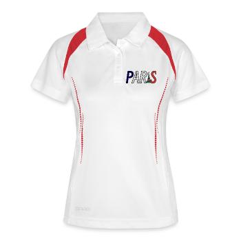 Paris silhouette with Eiffel Tower play of colors - Women's Polo breathable - white/navy - Front