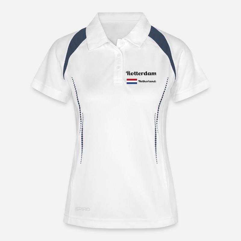Rotterdam Netherlands- Stylish prints - Women's Polo breathable - white/navy