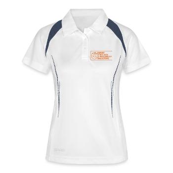Désolé, je suis en retard – Drôle de dicton - Polo respirant Femme - blanc/marine - Devant
