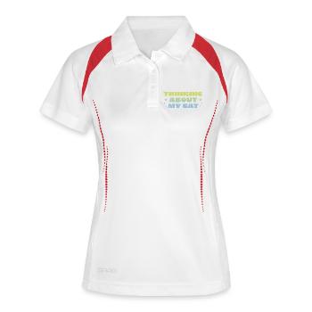 Penser à mon chat - Polo respirant Femme - blanc/marine - Devant