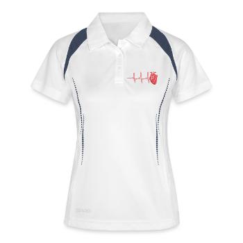 Conception de battement de cœur de la volonté de vivre - Polo respirant Femme - blanc/marine - Devant