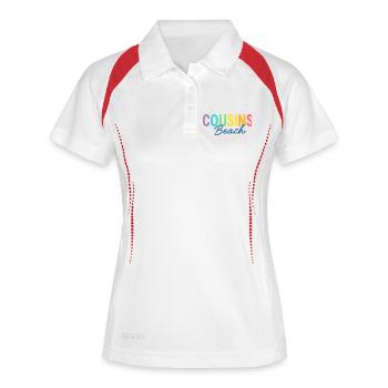 Cousins Beach – Colorful Summer - Frauen Polo atmungsaktiv - Weiß/Navy - Vorne