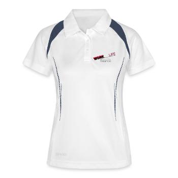 Équilibre travail-vie personnelle - Polo respirant Femme - blanc/marine - Devant