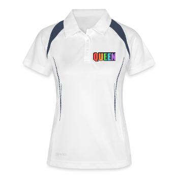 REINE ARC-EN-CIEL - Polo respirant Femme - blanc/marine - Devant