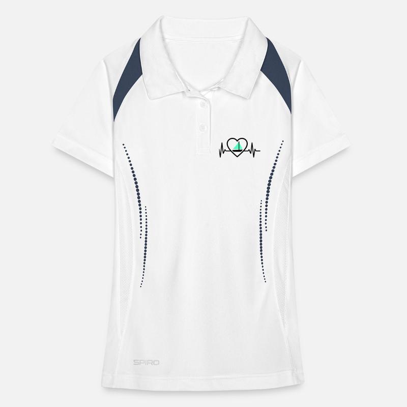 Herz Segeln – Leidenschaft Boot Frauen Polo atmungsaktiv