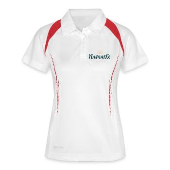 Namaste Lotus Calme Yoga - Polo respirant Femme - blanc/marine - Devant
