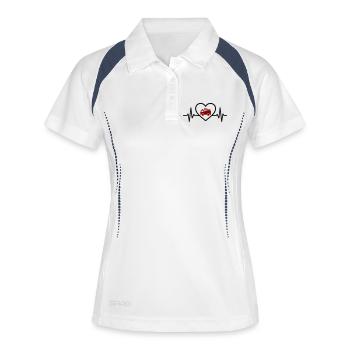 Herz Feuerwehr Feuerwehrauto - Frauen Polo atmungsaktiv - Weiß/Navy - Vorne