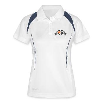Herz Basketball Bier - Frauen Polo atmungsaktiv - Weiß/Navy - Vorne