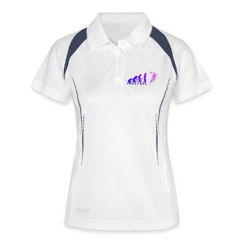 Handball Liebe zum Anziehen für Männer - Frauen Polo atmungsaktiv - Weiß/Navy - Vorne