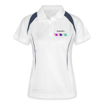 trois escargots colorés kawaii - Polo respirant Femme - blanc/marine - Devant