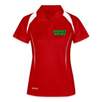 Respecter la nature - Polo respirant Femme - blanc/marine - Devant