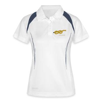 Achtknoten - Knoten Schiff Kapitän Segeln Anker - Frauen Polo atmungsaktiv - Weiß/Navy - Vorne