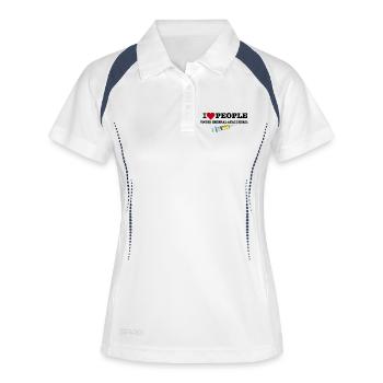Lustiges Geschenk eines Anästhesisten für den Arzt - Frauen Polo atmungsaktiv - Weiß/Navy - Vorne