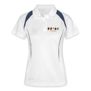 Chats Halloween - Polo respirant Femme - blanc/marine - Devant