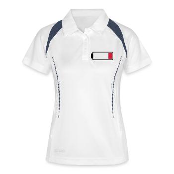 Batterie / Batterie faible - Polo respirant Femme - blanc/marine - Devant