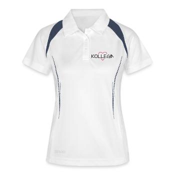 Kollegin Herz Lieblingskollegin Geschenk - Frauen Polo atmungsaktiv - Weiß/Navy - Vorne
