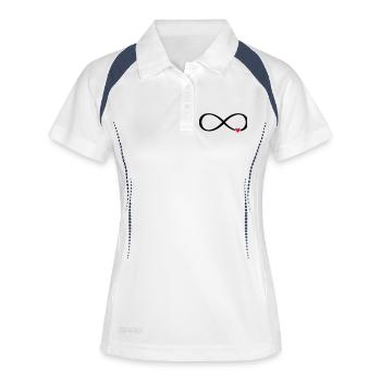 Signe infini coeur cadeau d'amour - Polo respirant Femme - blanc/marine - Devant