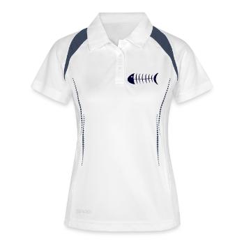 poisson - Polo respirant Femme - blanc/marine - Devant