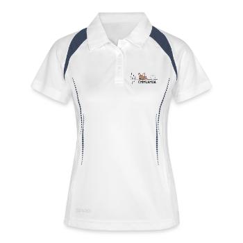 Chihuahua - Frauen Polo atmungsaktiv - Weiß/Navy - Vorne