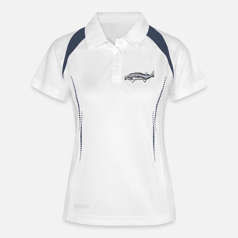 Grubbed Kelfish Tail Pattern - Women's Polo breathable - white/navy