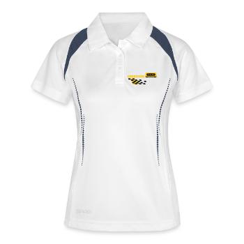 Taxifahrer - Frauen Polo atmungsaktiv - Weiß/Navy - Vorne