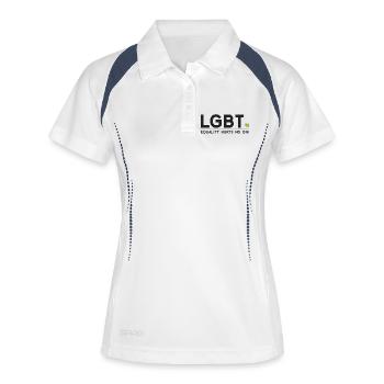 Mois de la fierté - L’égalité ne fait de mal à personne - Polo respirant Femme - blanc/marine - Devant