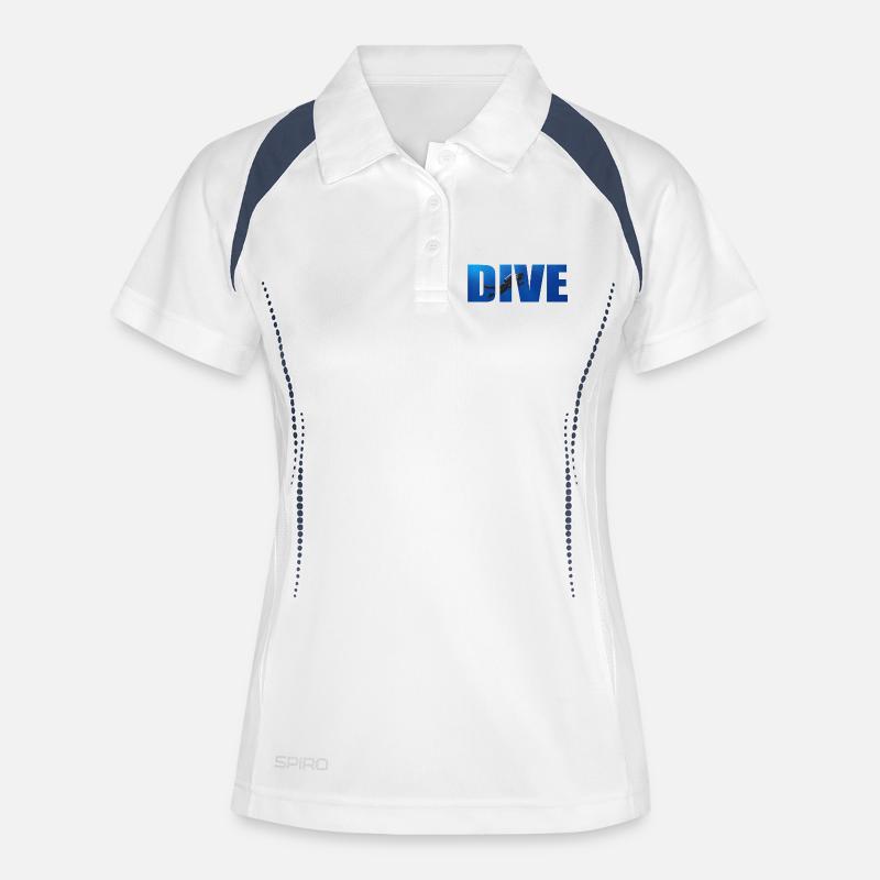 Dive Text with Diver in the Ocean - Women's Polo breathable - white/navy