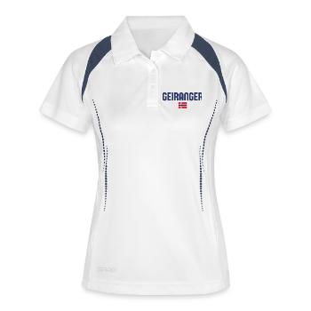 GEIRANGER Norwegen - Frauen Polo atmungsaktiv - Weiß/Navy - Vorne
