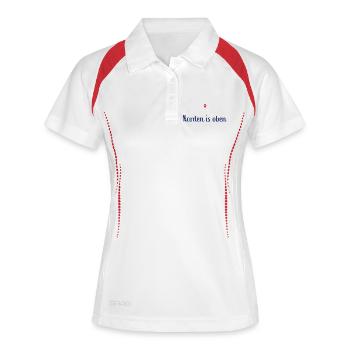 Norden is oben - Frauen Polo atmungsaktiv - Weiß/Navy - Vorne