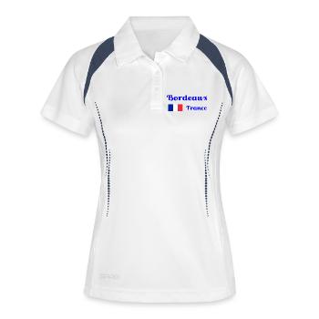 Bordeaux France- Imprimés stylés - Polo respirant Femme - blanc/marine - Devant