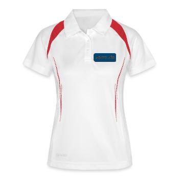 retro_kid - Frauen Polo atmungsaktiv - Weiß/Navy - Vorne