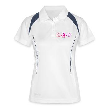 Motif floorball avec valeur de reconnaissance - Polo respirant Femme - blanc/marine - Devant
