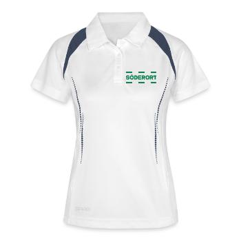 Söderort - Stockholm - Frauen Polo atmungsaktiv - Weiß/Navy - Vorne