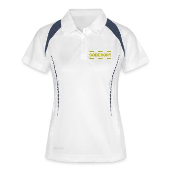 Söderort - Stockholm - Frauen Polo atmungsaktiv - Weiß/Navy - Vorne