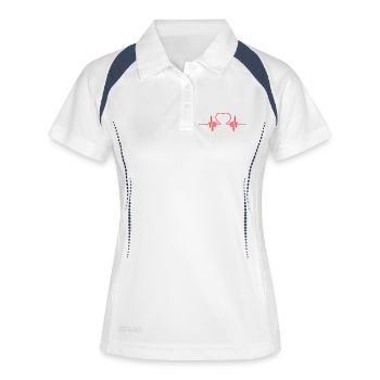 Heartbeat Heart Line Design - Women's Polo breathable - white/navy - Front