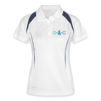 Conception simple et intemporelle du VTT - Polo respirant Femme - blanc/marine - Devant