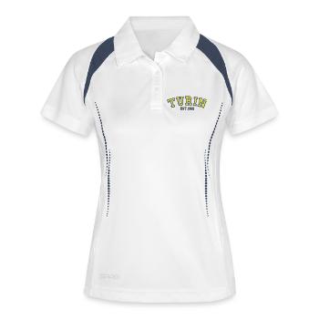 Turin gegründet 1966 - Frauen Polo atmungsaktiv - Weiß/Navy - Vorne