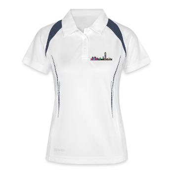 Skyline du château de Nantes Style d’art moderne en ligne - Polo respirant Femme - blanc/marine - Devant