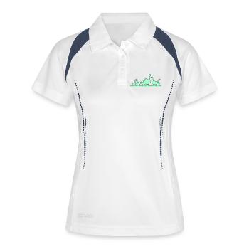Enten Gänse - Frauen Polo atmungsaktiv - Weiß/Navy - Vorne