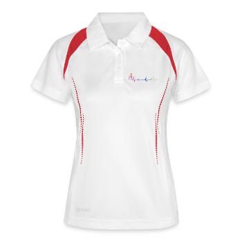 Art de figures en couleur pulsant - Polo respirant Femme - blanc/marine - Devant