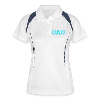 Zwillinge Vater Zwilling Papa - Frauen Polo atmungsaktiv - Weiß/Navy - Vorne