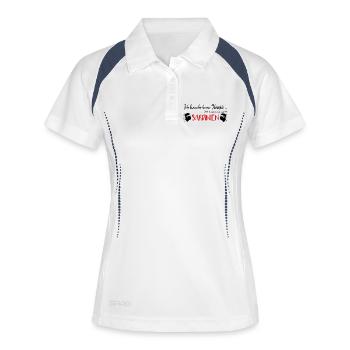 Sardinien, ich brauch keine Therapie - Frauen Polo atmungsaktiv - Weiß/Navy - Vorne