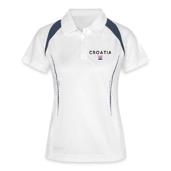 Drapeau croate, design minimaliste élégant - Polo respirant Femme - blanc/marine - Devant