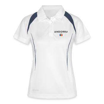 Fierté andorrane, design minimaliste élégant - Polo respirant Femme - blanc/marine - Devant
