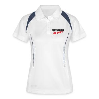 Footballeur de Ouf : Affichez Votre Talent Brut - Polo respirant Femme - blanc/marine - Devant