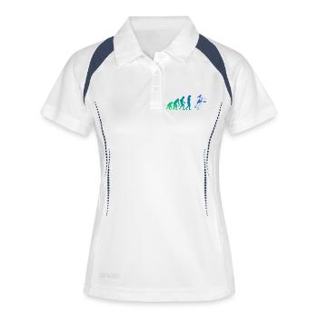 Tournoi de pickleball pour joueurs de pickleball Fans - Polo respirant Femme - blanc/marine - Devant