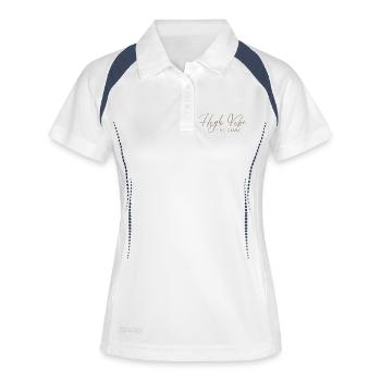 T-shirt avec le logo du fan club à haute ambiance - Polo respirant Femme - blanc/marine - Devant