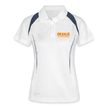 Oranje is echt een Kutkleur - Nederland - Niederla - Frauen Polo atmungsaktiv - Weiß/Navy - Vorne